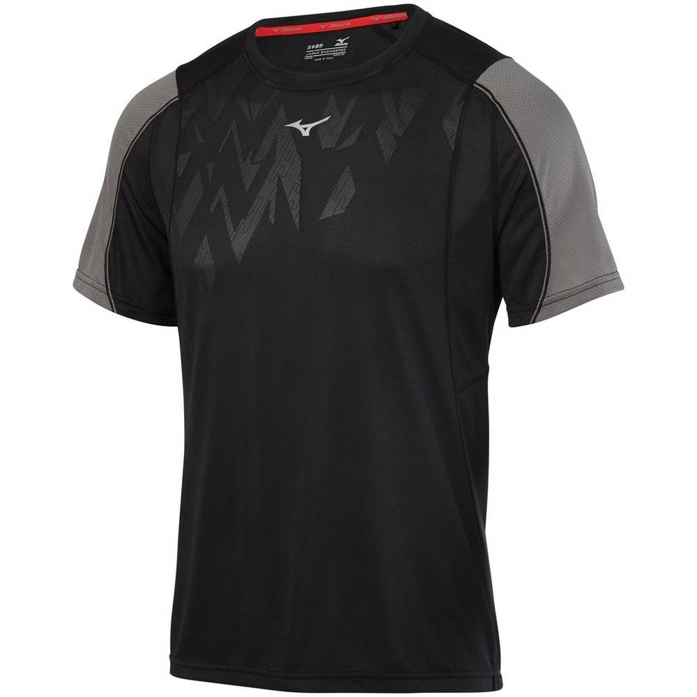 Camisetas Mizuno Alpha Vent Hombre Negras Ofertas ZDSR-02361